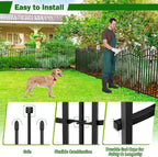 10 panels no dig decorative garden fence showing dimensions