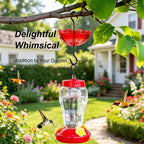 Ant Moat for Hummingbird & Oriole Feeders, 5 OZ x 2 Pack | 3.94 inch / 100 mm Diameter Red Umbrella Hanger Ant Guard with Large Capacity and Hooks
