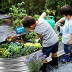 JERIA 2 Pcs 6×3×1ft Oval Raised Garden Bed,Galvanized Raised Garden Bed Kit Outdoor Metal Gardening Planter Box for Vegetable, Fruits, Flower，Herbs