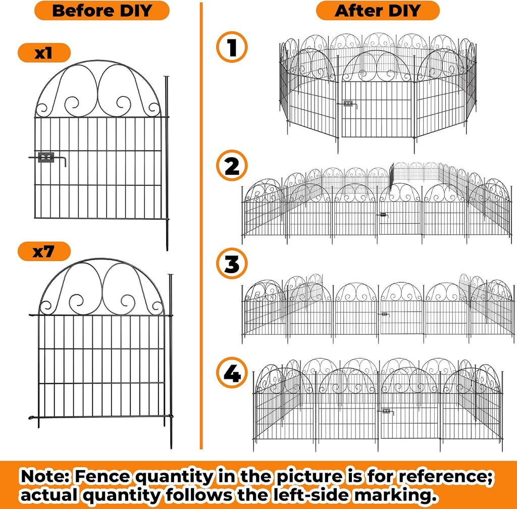 8 pannels garden fence animal barrier with gate on a desk or shelf