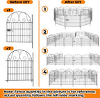 8 pannels garden fence animal barrier with gate on a desk or shelf