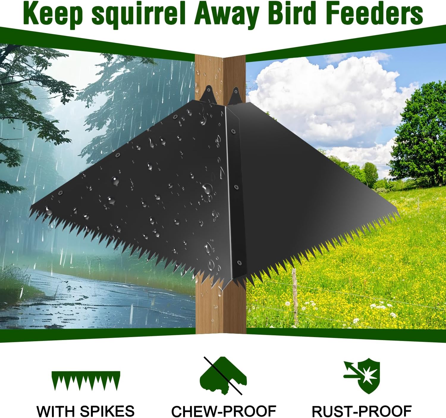 Metal Squirrel Baffle for 4x4 Post,Outdoor Squirrel Guard for Wooden Trunk Pole