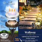 SOLPEX Solar Ground Lights, 16 Pack Solar Lights Outdoor Waterproof, 8 LED Solar Powered Landscape Lighting for Garden Yard Patio Pathway Driveway Walkway (Warm White)