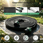 Flat Soaker Hose 25 ft 4-Pack with Splitter, 80% Water-Saving Drip Irrigation Hose 100 ft, Linkable DIY Garden Soaker Hose System for Garden Beds, Lawn, Vegetables & Trees (25ft 4-pack)