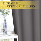 NICETOWN Sliding Glass Door Curtain Extra Long 132 inches Long, Grommet Thermal Insulated Blackout Patio Door Curtain Room Divider for Bedroom/Pergola, Gray, W100 x L132, 1 Panel