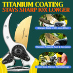 Haus & Garten ClassicPRO 8.5" Premium Titanium Bypass Garden Shears - Use as Pruners, Pruning Shears for Gardening, Hand Pruners, Handheld Garden Clippers Scissors Tool