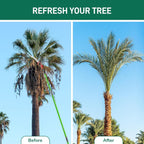 VINGLI 26FT Manual Pole Saw for Tree Trimming, Extendable Tree Pruner, Sharp Steel Blade and Scissors, High Tree Branch Cutter with Lightweight 8 Fiberglass Long Handles, for Pruning Palms and Shrubs