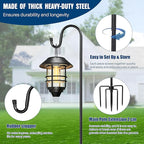 Ottsuls Shepherds Hooks for Outdoor - 60" Heavy Duty Bird Feeder Pole with 5 Prong Base, Adjustable Stand Hanger for Garden Plant, Hummingbird Feeder, Lantern Lights - Haning Wedding Decor (1 Pack)