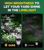 10 Pack Ultra Bright Solar Lights Outdoor Waterproof, from Dusk to Dawn Up to 12H Outdoor Solar Lights, Auto On/Off Solar Powered Garden Pathway Lights, Landscape Lighting Decorative for Yard, Patio