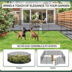 15 panels tall garden animal barrier fence with, side view