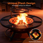 bali outdoors fire pit with poker, side view
