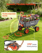 vevor 800lbs 7 cu.ft poly garden cart dump on a desk or shelf