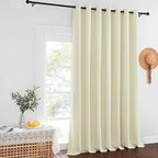 NICETOWN Blackout Patio Door Curtain Extra Wide and Long, Grommet Solid Room Darkening Window Treatment Thermal Insulated Blind for Living Room/Sliding Door, Beige, 1 Panel, W100 x L120