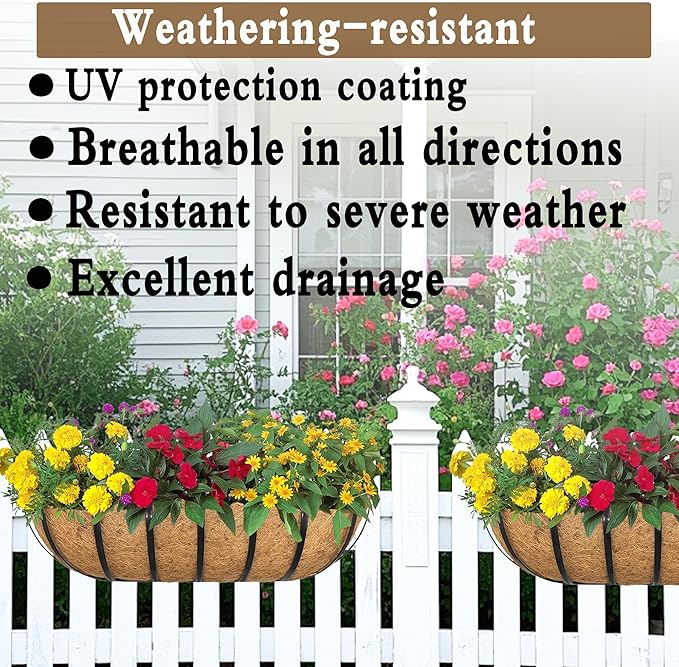 2pack 36-inch Window Sill Window Railing Planters with Cocoa Liner for Outdoor Balconies, Porches, Fences, Patio Railings
