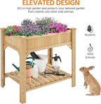 Yaheetech 36x25x37 Inch Raised Garden Bed 8 Pocket Herbs Outdoor Horticulture Garden Planter Vegetable Standing Planters Boxes with Grow Grid