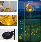 Solar Phoenix Bird Lights Outdoor - Moon & Mythical Bird Garden Stake Lights, Handcrafted Solar Powered Decor for Patio/Yard/Pathway, Weatherproof Landscape Lighting for Holidays & Special Occasions