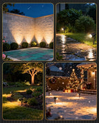 6W 700LM Low Voltage Landscape Lighting, 12V AC/DC 3000K Warm White LED Low Voltage Landscape Lights, IP65 Waterproof Outdoor Spotlights with Connectors for Garden Tree Yard 6 Pack W01SLP606