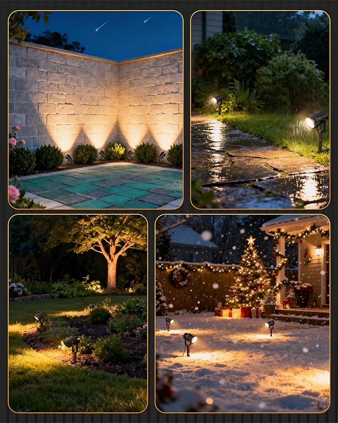 6W 700LM Low Voltage Landscape Lighting, 12V AC/DC 3000K Warm White LED Low Voltage Landscape Lights, IP65 Waterproof Outdoor Spotlights with Connectors for Garden Tree Yard 6 Pack W01SLP606