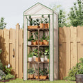 bamworld 4-tier wooden greenhouse, 66" tall portable mini, main product view