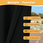 HolidayIdeas Outdoor Curtains for Patio Waterproof, 4 Panels - 54 x 108 Inch - Privacy Protection & Light Filtering Curtains Black Grommet Outside Curtains for Porch, Gazebo, Pergola, Backyard