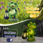 Outdoor Frog Garden Decor: 11'' Yard Decoration with Solar Lantern Funny Frog Statue Gifts for Women Mother's Day Housewarming Gift