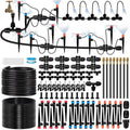 250FT Drip Irrigation System for Garden with 38pcs Adjustable Copper Nozzles & Emitters, Automatic Garden Watering System with 1/2" & 1/4" Tubing for Raised Bed, Yard, Greenhouse, Potted Plants, Lawn