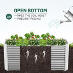 Land Guard 6x3x3ft Rectangular Galvanized Raised Garden Beds, Large-Capacity Metal Planter Box Outdoor, Durable Deep Raised Garden Bed 3ft Tall, Raised Beds for Gardening Vegetables, Classic Silver