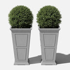 Veradek Brixton Series Tall Planter - Large Outdoor Planter for Front Porch/Patio | Crack-Resistant Plastic for All-Weather Use | Classic Estate Design for Tall Plants, Flowers, Trees