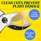 Haus & Garten ClassicPRO 8.5" Premium Titanium Bypass Garden Shears - Use as Pruners, Pruning Shears for Gardening, Hand Pruners, Handheld Garden Clippers Scissors Tool