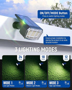 Solar Spot Lights Outdoor 63 LED 3 Lighting,Waterproof IP65 Modes Spotlights for Outside House Yard Garden Landscape Lights 3 Pack (Natural Light)