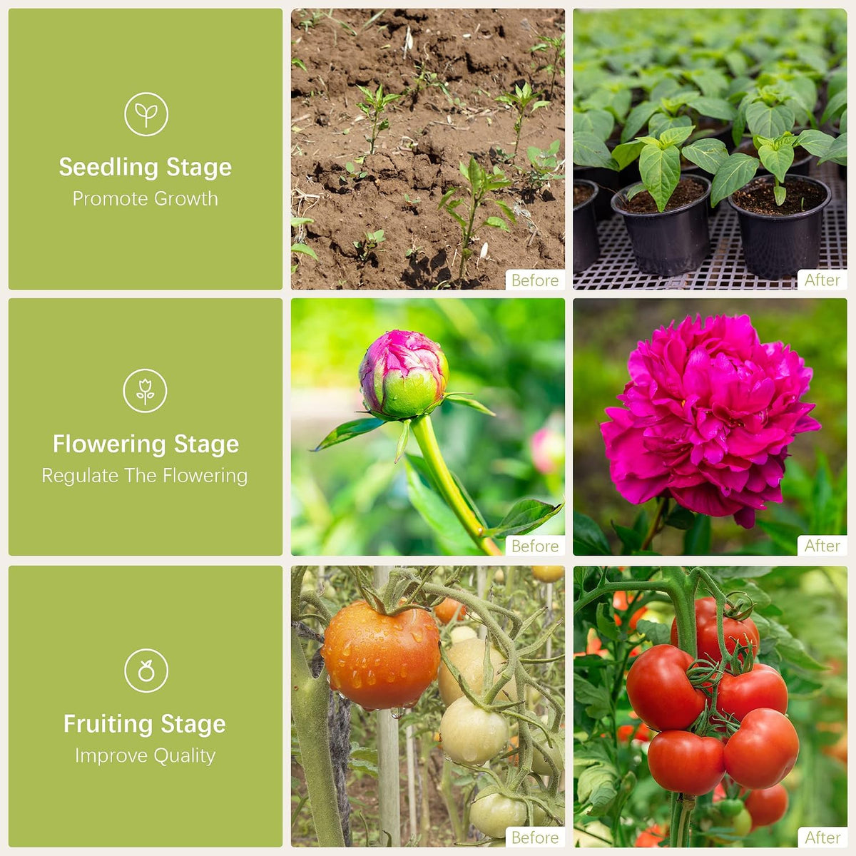 outdoor led grow light, waterproof string plant growing, front angle view
