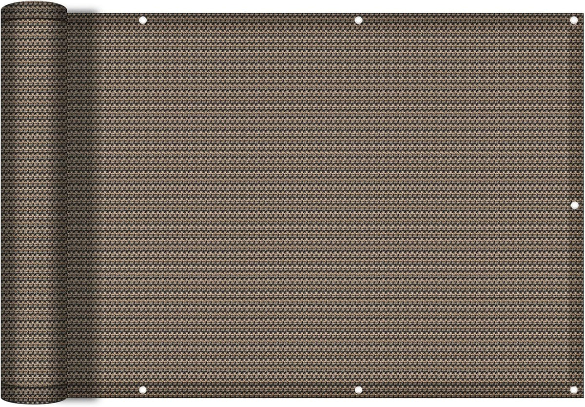 3' x 16' brown balcony privacy screen, main product view