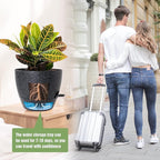 Large Self Watering Pots, 12/10/9 Plastic Planters with High Drainage Holes and Deep Reservoir for Indoor Outdoor Garden Plants and Flowers, Black Speckles