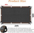 QLOFEI Shade Cloth for Patio, 80-90% Sunblock Sails for Garden Pergola Outdoor, Sun Shade Cloth with Grommets for Kennel Chicken Coop Lawn Easier to Hang Neting Cover, 24x30 FT