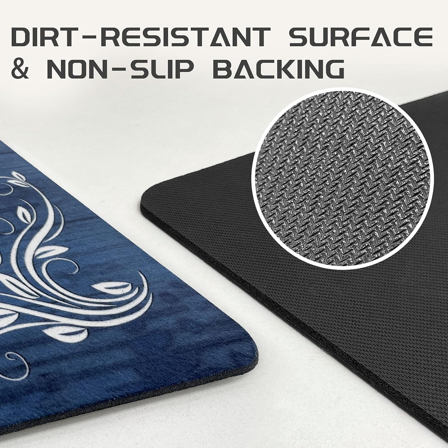 Lansny 20''x48'' Laundry Room Rug Non Slip Waterproof Laundry Mat | Navy Blue;Laundry Room Runner Rug;Farmhouse Laundry rug for Bathroom Washroom Mudroom Floor Decor;4ft Runner Rug Non Skid