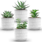 der rose 4 pack fake plants in striped, main product view