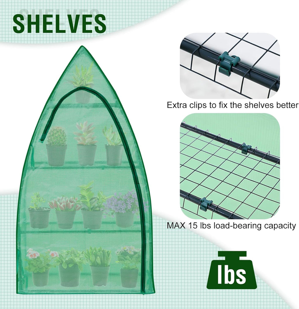 eagle peak mini greenhouse for indoor outdoor, 35x18x63, side view