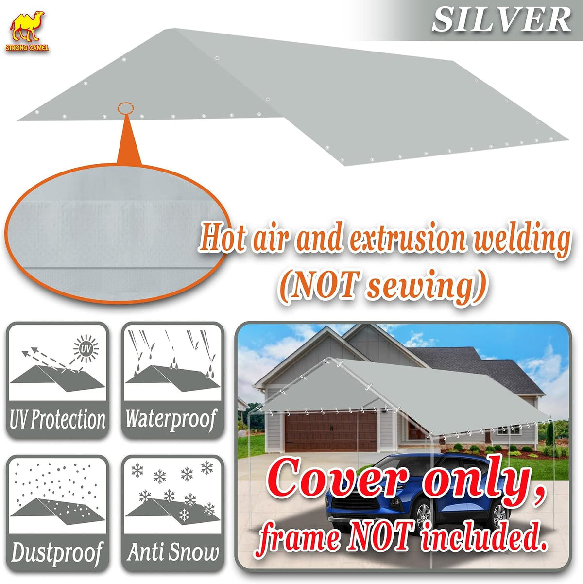 carport conopy cover 10'x20' replacement for car tent shown in use