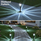 Solar Lights Pathways 8 Pack, Solar Garden Lights IP65 Waterproof 6000K Cold White LED Path Lighting with Snowflake Pattern for Yard Lawn Driveway Walkway Ground Patio Landscape