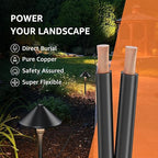 SUNVIE 16/2 Low Voltage Landscape Wire 250FT with Spool Outdoor Landscape Lighting Cable 16 Gauge 2 Conductors Low Voltage Wire for Landscaping Lights, ETL Listed, Pure Copper, Direct Burial