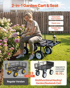 vevor 500 lbs steel garden cart with work, close-up detail