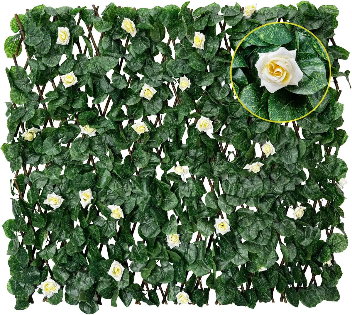 expandable faux ivy fence privacy screen for patio, main product view
