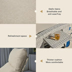 Upgraded Outdoor Recliner Chair, Reclining Patio Chairs with Adjustable Back up to 150°Lay Flat and Extended Footrest, Wicker Recliner Chairs with Flip Table and Removable Olefin Cushion