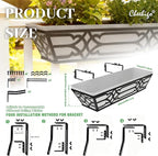 2 Pack 24 Inch Railing Boxes Planter for Outdoor Plants Adjustable Brackets for Porch Fence and Balcony Window Planter Box with Non-Woven Fabric Liner for Hanging Flower Baskets (2, Black)
