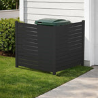 Kozyard 50" W x 48" H Outdoor Privacy Screens Aluminum Post, Air Conditioner Fence Panels, Pool Equipment Enclosure, Trash Can Screens Fence Kit for Outside Backyard Patio(Black/2Panels)