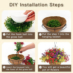 Senjie 12 Bundles Artificial Hanging Flowers with Basket for Outdoor Decor, UV Resistant Faux Flowers Fake Hanging Planter for Porch Patio Balcony