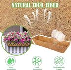2 Pack 24 Inch Trough Coconut Liners for Window Box Planter Natural Coco Fiber Replacement Liner for Outdoor Plants Flowers Outside Coir Planters Porch Balcony Garden Decor