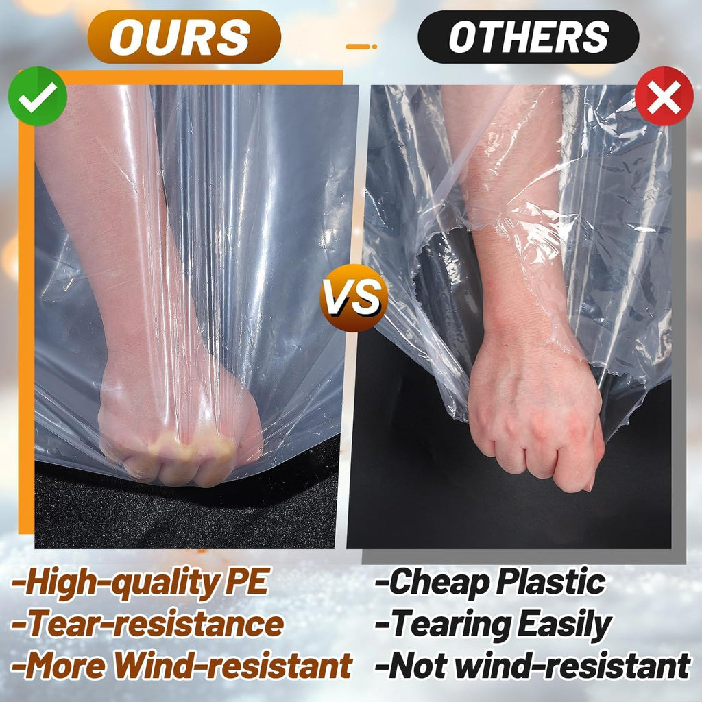 10x13ft anti-tear clear tarp waterproof, 5 mil, windproof, close-up detail