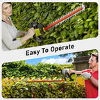 22 inch Hedge Trimmer Cordless with 2 Battery and Charger, 20V Handheld Electric Hedge Cutter with Dual-Action Blades, Lightweight Bush Trimmer Pruning Shears Brush Cutter Shrub for Garden Yard Tools
