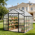 8x10 ft greenhouse, walk-in outdoor heavy duty polycarbonate, main product view